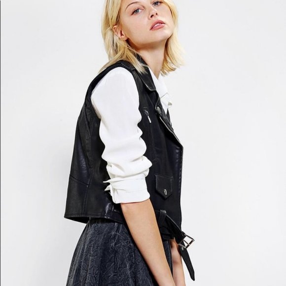 NWOT UO Alice Ritter Vegan Leather Moto Vest - Picture 5 of 5